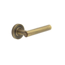 Burlington - Richmond Door Handles On Knurled Rose  - Antique Brass - BUR45KIT5 - Choice Handles