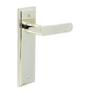 Burlington - Kensington Door Handle On Latch Backplate - Polished Nickel - BUR25KIT164 - Choice Handles
