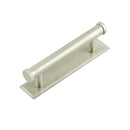Hoxton Thaxted Cabinet Handles 96mm Ctrs Stepped Backplate - Satin Nickel - HOX-250SN-6050SN - Choice Handles