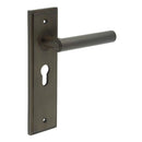 Burlington - Richmond Door Handle On Euro Backplate - Dark Bronze - BUR45KIT89 - Choice Handles