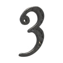 Frelan - Antique Door Numerals No. 3 - Black - JAB15-3 - Choice Handles