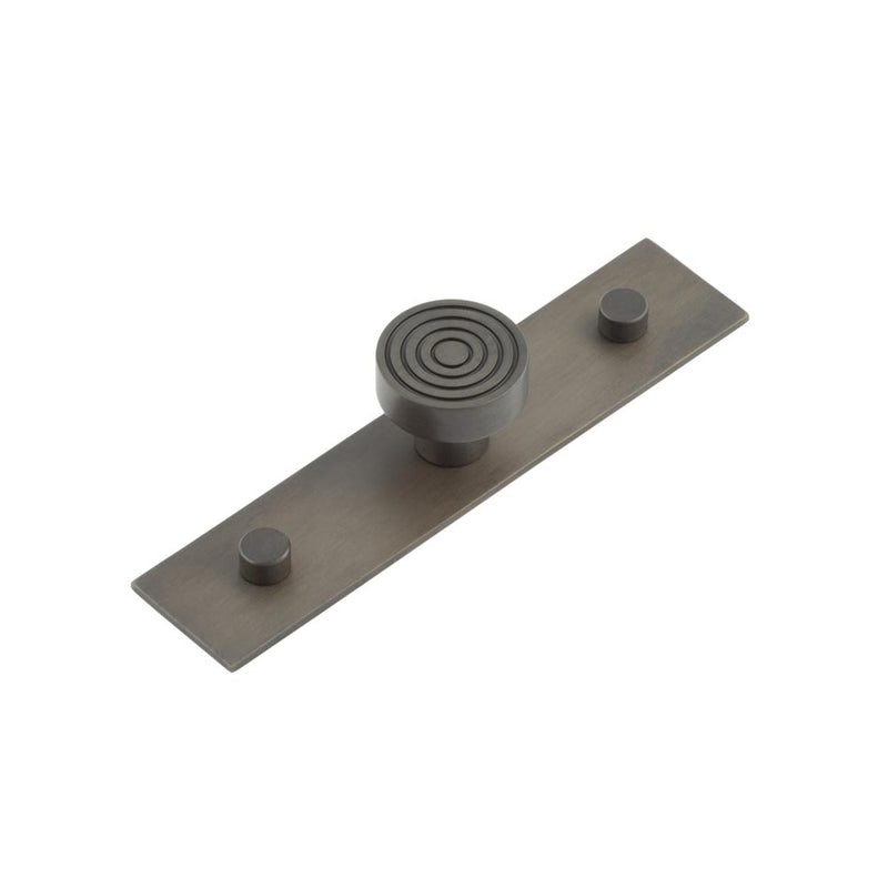 Hoxton - Murray Cupboard Knobs 30mm Plain Backplate - Dark Bronze - HOX-1130DB-5090DB - Choice Handles