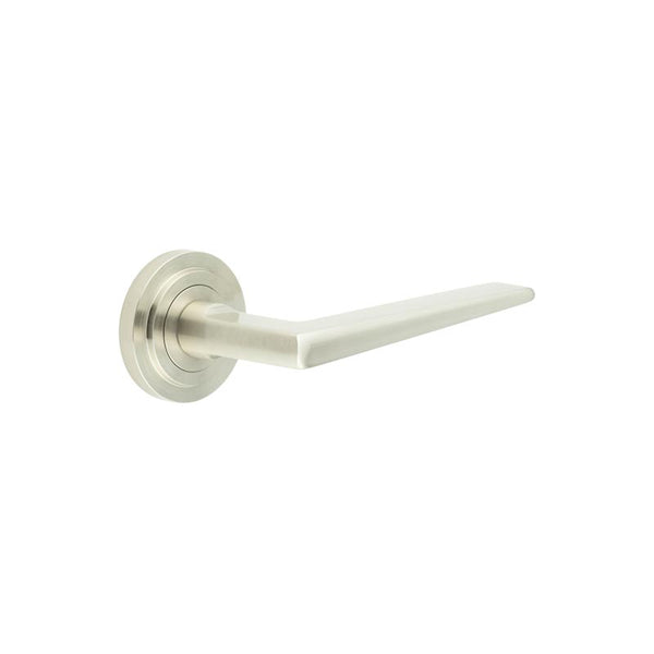 Burlington - Mayfair Door Handle on Stepped Rose - Satin Nickel - BUR10KIT315 - Choice Handles