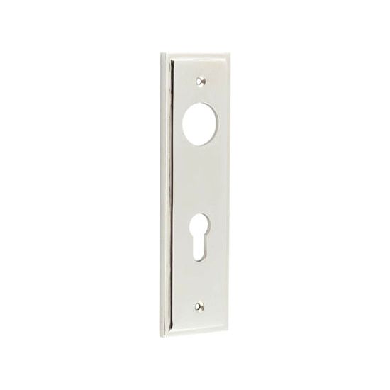 Burlington - Lever Handle Backplate Din Euro - Polished Nickel - BUR455PN - Choice Handles