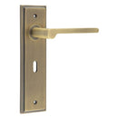 Burlington - Fitzrovia Door Handle On Latch Backplate - Antique Brass - BUR15KIT9 - Choice Handles