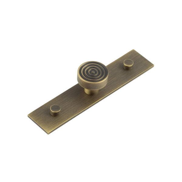 Hoxton - Murray Cupboard Knobs 30mm Plain Backplate - Antique Brass - HOX-1130AB-5090AB - Choice Handles