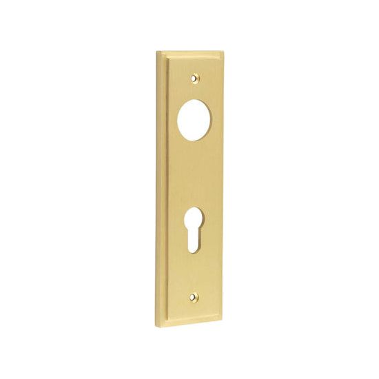 Burlington - Lever Handle Backplate Din Euro - Satin Brass - BUR455SB - Choice Handles