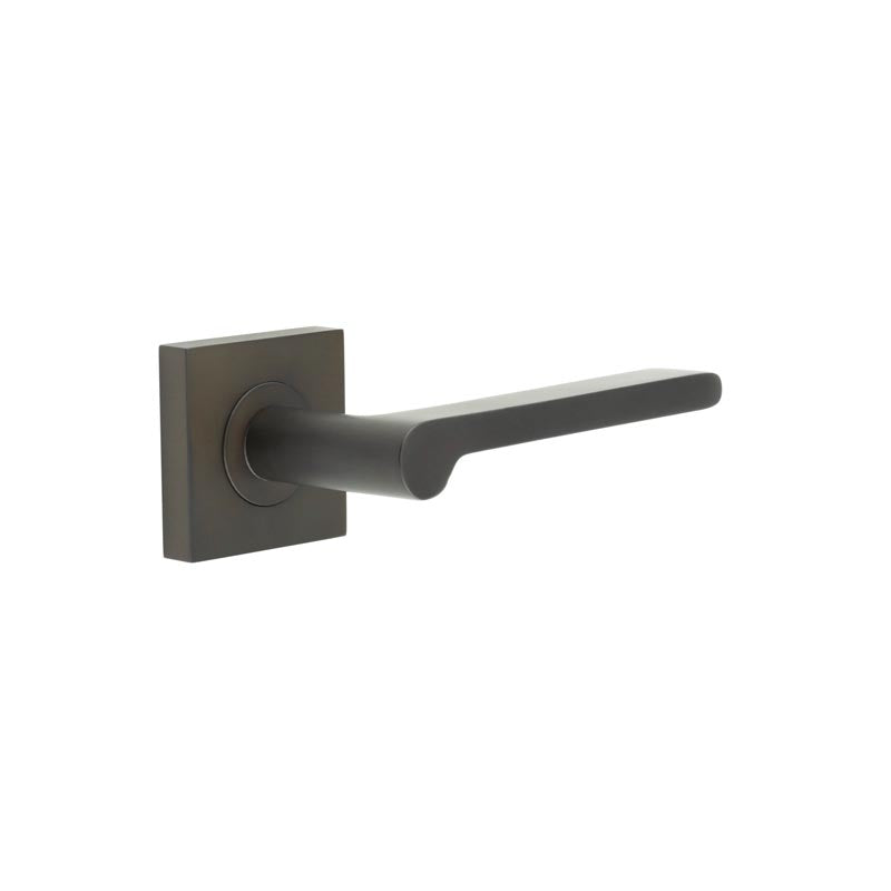 Burlington - Fitzrovia Door Handles Square On Plain Rose  - Dark Bronze - BUR15KIT84 - Choice Handles