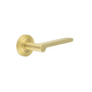 Burlington - Fitzrovia Door Handles On Chamfered Rose  - Satin Brass - BUR15KIT236 - Choice Handles