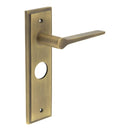 Burlington - Knightbridge Door Handle On Bathroom Backplate - Antique Brass - BUR20KIT10 - Choice Handles