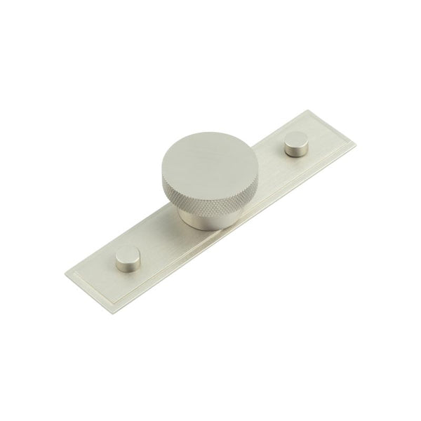 Hoxton - Wenlock Cupboard Knobs 40mm Stepped Backplate - Satin Nickel - HOX-140SN-6090SN - Choice Handles