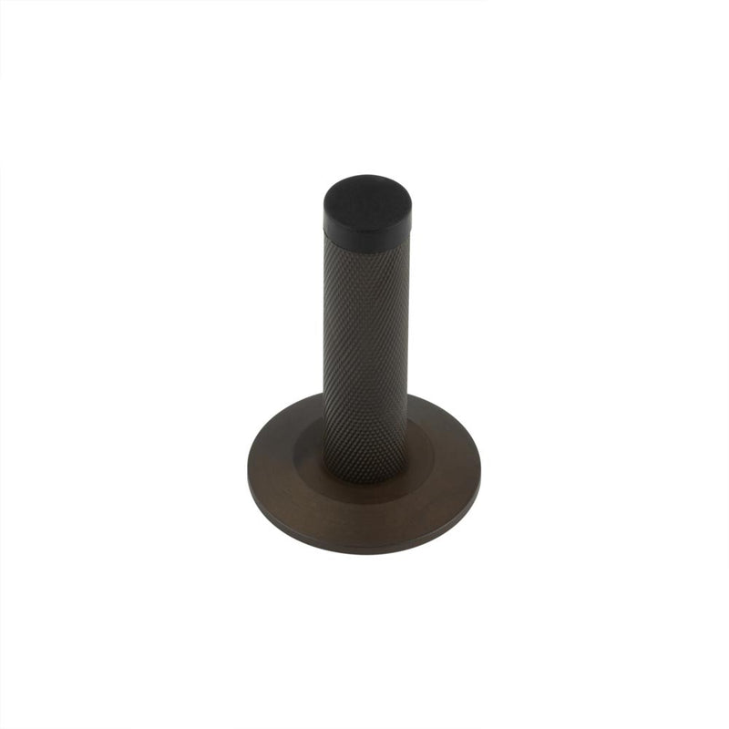 Burlington - Knurled Wall Mounted Doorstops Chamfered Rose - Dark Bronze - BUR-968DB-972DB - Choice Handles