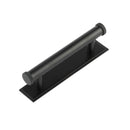 Hoxton Wenlock Cabinet Handles 96mm Ctrs Stepped Backplate - Matt Black - HOX-150MB-6050MB - Choice Handles