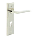 Burlington - Mayfair Door Handle On Din Euro Backplate - Polished Nickel - BUR10KIT168 - Choice Handles