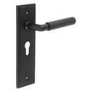 Burlington - Piccadilly Door Handle On Euro Backplate - Black - BUR40KIT336 - Choice Handles