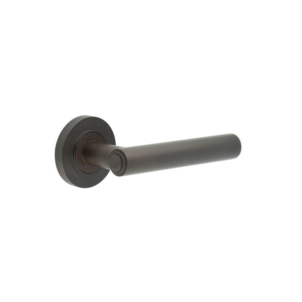 Burlington - Richmond Door Handles On Plain Rose  - Dark Bronze - BUR45KIT79 - Choice Handles