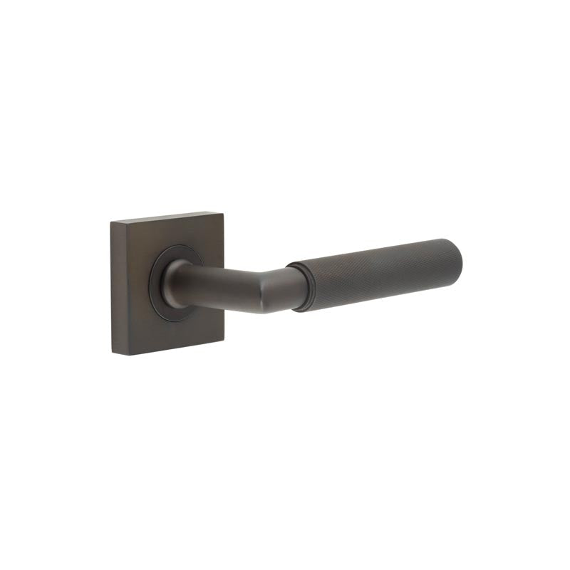 Burlington - Piccadilly Door Handle on Square Plain Rose  - Dark Bronze - BUR40KIT84 - Choice Handles