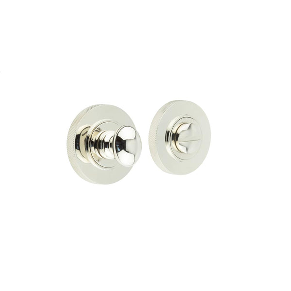 Burlington - Turns & Releases Inner 1 Knurled Rose - Polished Nickel - BUR-80PN-55PN - Choice Handles