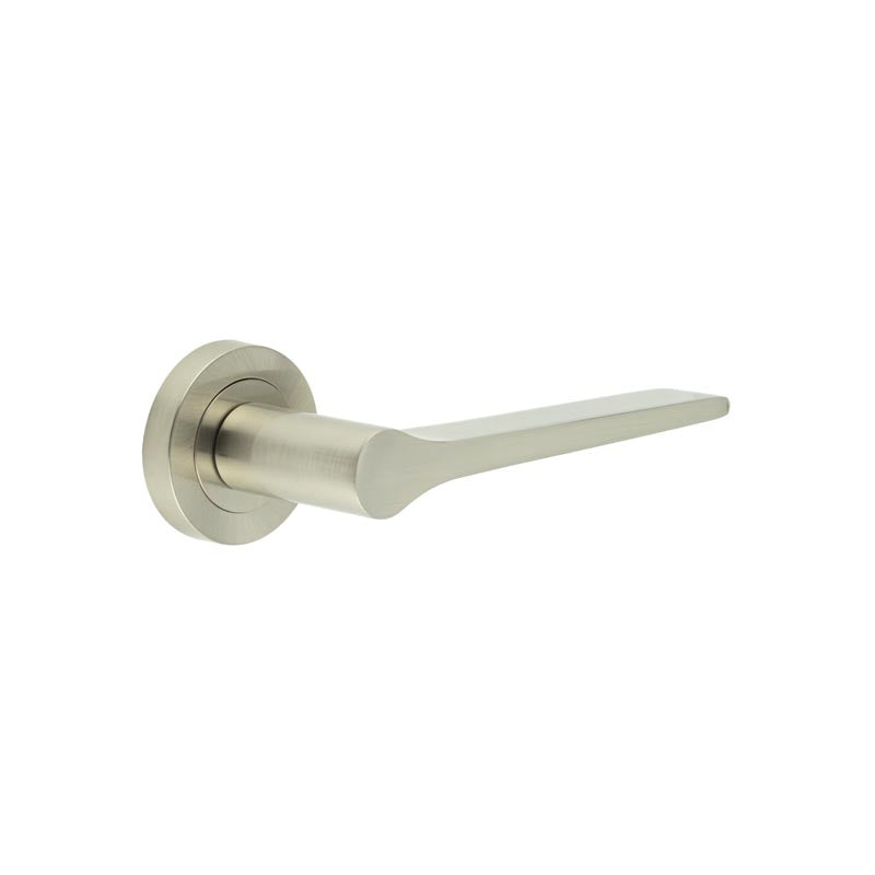 Jedo - Geo Lever On Rose Door Handle - Satin Nickel - JV851SN - Choice Handles