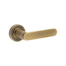 Burlington - Kensington Door Handles On Plain Rose  - Antique Brass - BUR25KIT1 - Choice Handles