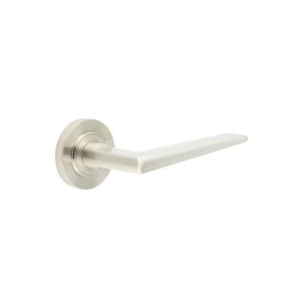 Burlington - Mayfair Door Handle on Plain Rose  - Satin Nickel -  BUR10KIT313 - Choice Handles