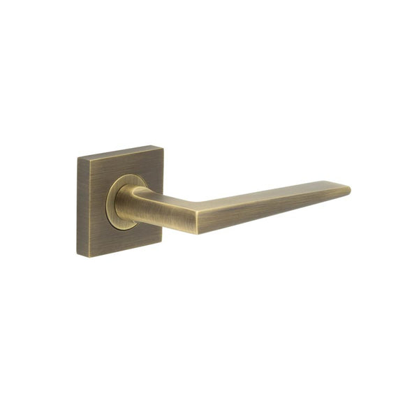 Burlington - Mayfair Door Handle on Square Plain Rose  - Antique Brass - BUR10KIT6 - Choice Handles