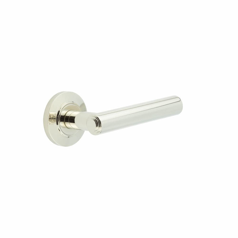 Burlington - Richmond Door Handles On Chamfered Rose  - Polished Nickel - BUR45KIT158 - Choice Handles