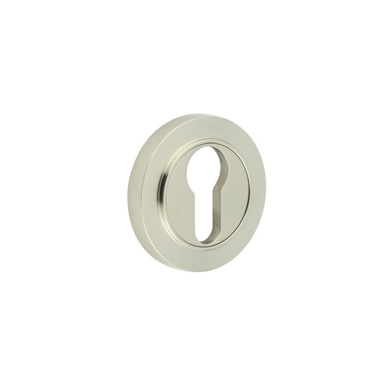 Burlington - Euro Profile Escutcheons Plain Rose - Satin Nickel - BUR-61SN-71SN - Choice Handles