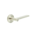 Burlington - Fitzrovia Door Handles On Chamfered Rose  - Satin Nickel - BUR15KIT314 - Choice Handles