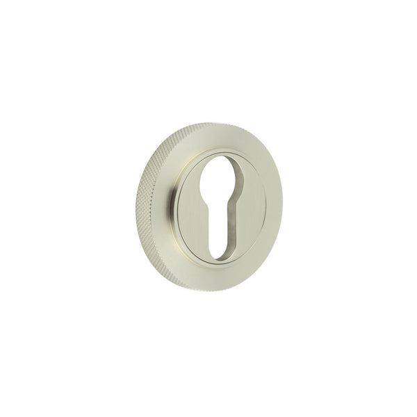 Burlington - Euro Profile Escutcheons Knurled Rose - Satin Nickel - BUR-61SN-75SN - Choice Handles