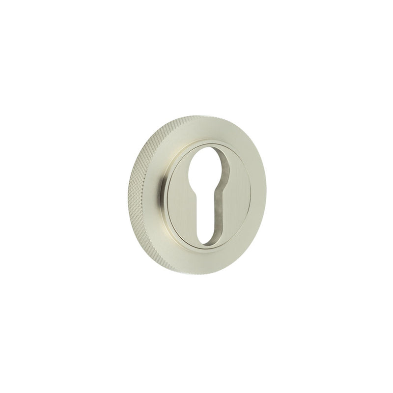 Burlington - Euro Profile Escutcheons Knurled Rose - Satin Nickel - BUR-61SN-75SN - Choice Handles