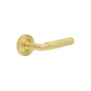 Burlington - Piccadilly Door Handle on Knurled Rose  - Satin Brass - BUR40KIT239 - Choice Handles
