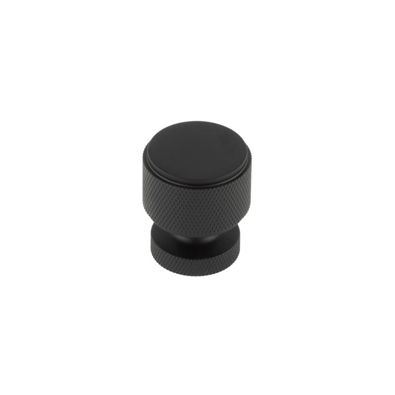 Burlington - Piccadilly Knurled Cupboard Knobs - Matt Black - BUR400MB - Choice Handles