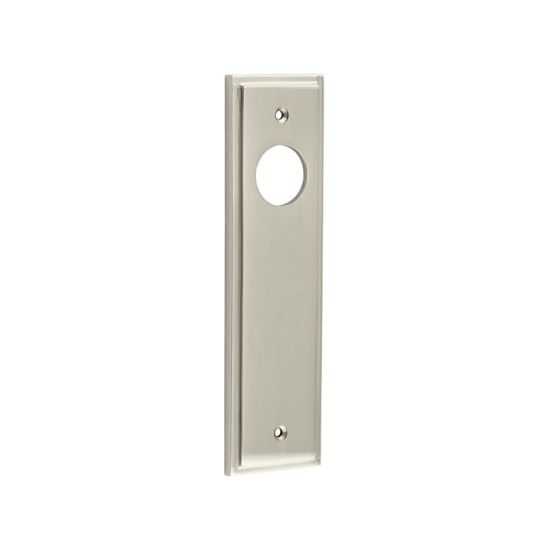 Burlington - Lever Handle Backplate Latch - Satin Nickel - BUR450SN - Choice Handles