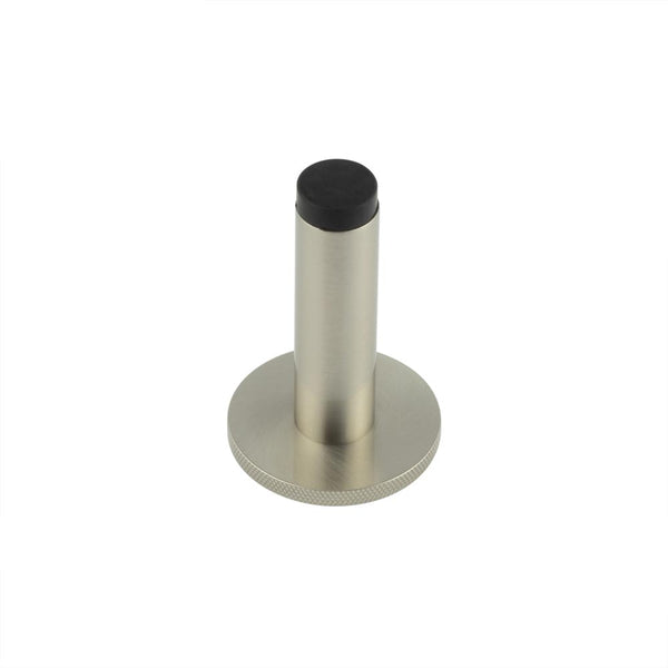 Burlington - Plain Wall Mounted Door Stops Knurled Rose - Satin Nickel - BUR-970SN-969SN - Choice Handles