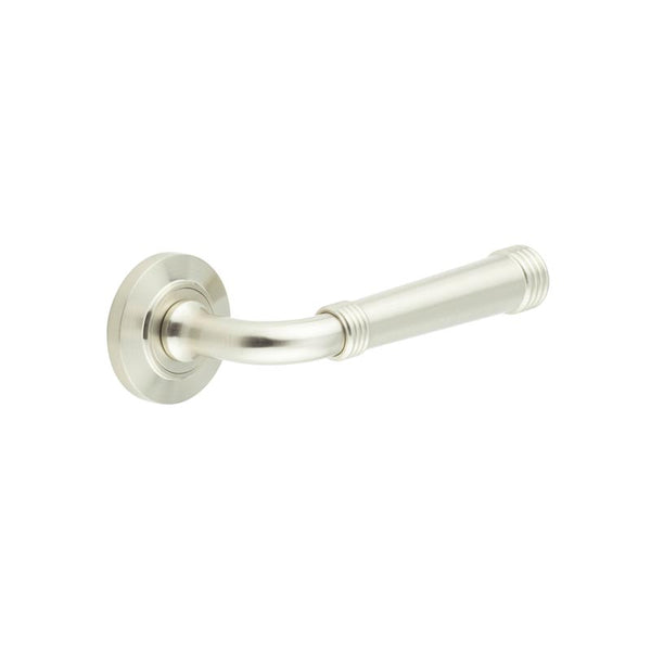 Burlington - Highgate Door Handles On Chamfered Rose  - Satin Nickel - BUR35KIT314 - Choice Handles