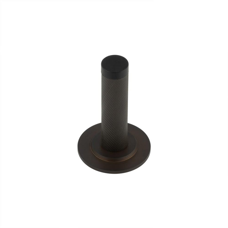 Burlington - Knurled Wall Mounted Doorstops Stepped Rose - Dark Bronze - BUR-968DB-973DB - Choice Handles