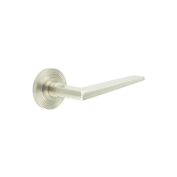 Burlington - Mayfair Door Handle on Reeded Rose  - Satin Nickel - BUR10KIT316 - Choice Handles