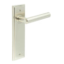 Burlington - Richmond Door Handle On Latch Backplate - Satin Nickel - BUR45KIT320 - Choice Handles