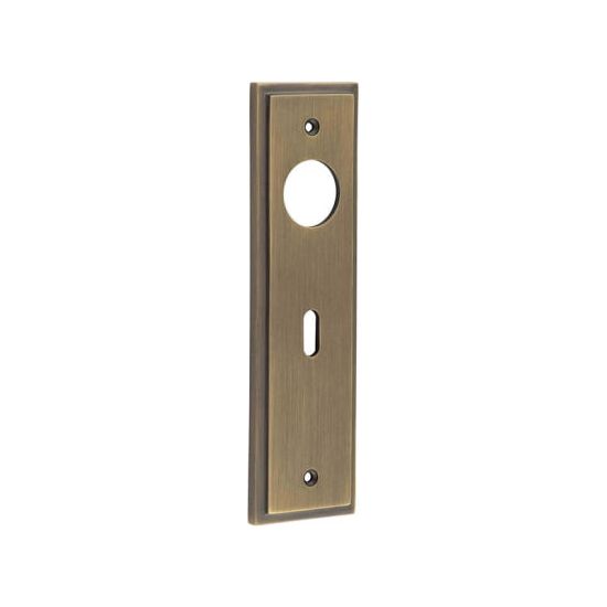 Burlington - Lever Handle Backplate Lock - Antique Brass - BUR451AB - Choice Handles