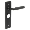 Burlington - Piccadilly Door Handle On Bathroom Backplate - Black - BUR40KIT335 - Choice Handles