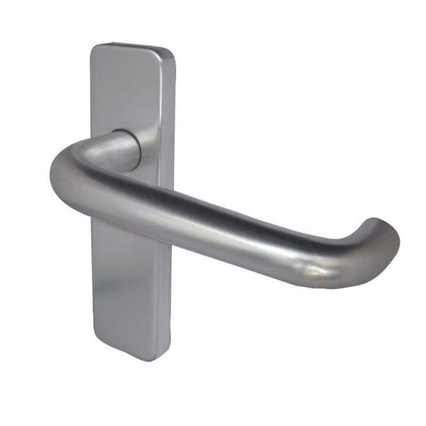 19mm Round Bar Door Handle on Latchplate Satin Anodised Aluminium - J4671B - Choice Handles