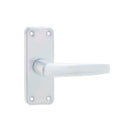 Jedo - Contract Door Handle on Short Latchplate - Satin Anodised Aluminium - J5600 - Choice Handles