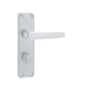 Jedo - Contract Door Handle on Bathroom Plate - Satin Anodised Aluminium - J5601B - Choice Handles