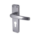 Jedo - Contract Door Handle on Euro Profile Lockplate - Satin Anodised Aluminium - J5601E - Choice Handles