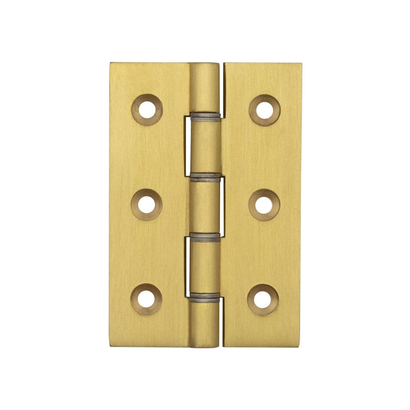 Double Phosphor Bronze Washered Hinges 76x50x2.5mm Satin Brass - J9017SB - Choice Handles