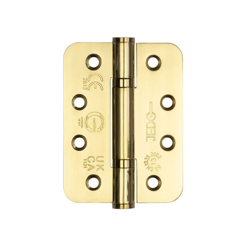 Certifire Stainless Steel Grade 13 Radiused Polymer Bearing Hinges 3 Knuckle (PCK 3) 102x76x3mm Bras - J9633PVD - Choice Handles