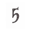 Frelan - Antique Door Numerals No. 5 - Black - JAB15-5 - Choice Handles