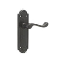 Frelan - Turnberry Door Handles On Backplate - Latch - Black Antique - JAB301 - Choice Handles