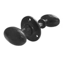 Frelan - Oval Shape Rim Door Knobs - Black Antique - JAB48R - Choice Handles